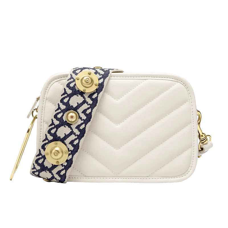 Misha Chevron Quilted Leather Shoulder Bag. - Glova