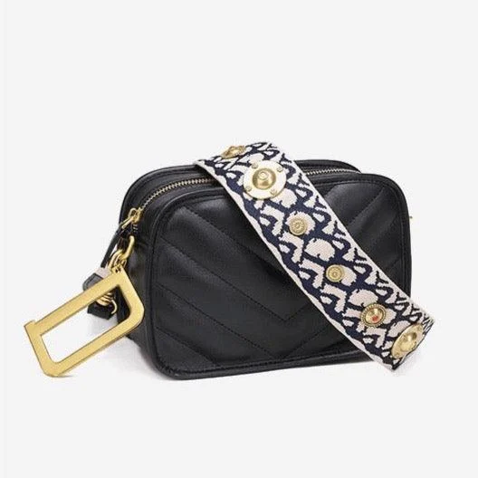 Misha Chevron Quilted Leather Shoulder Bag. - Glova