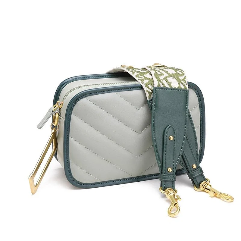 Misha Chevron Quilted Leather Shoulder Bag. - Glova