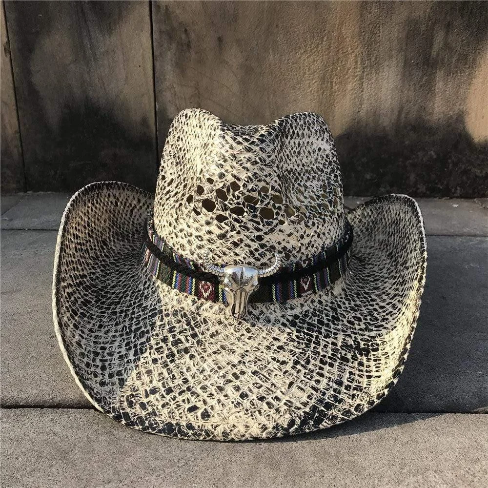 Mock-Snake Design Cowgirl Hat - Glova