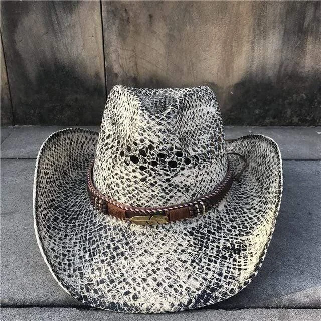 Mock-Snake Design Cowgirl Hat - Glova