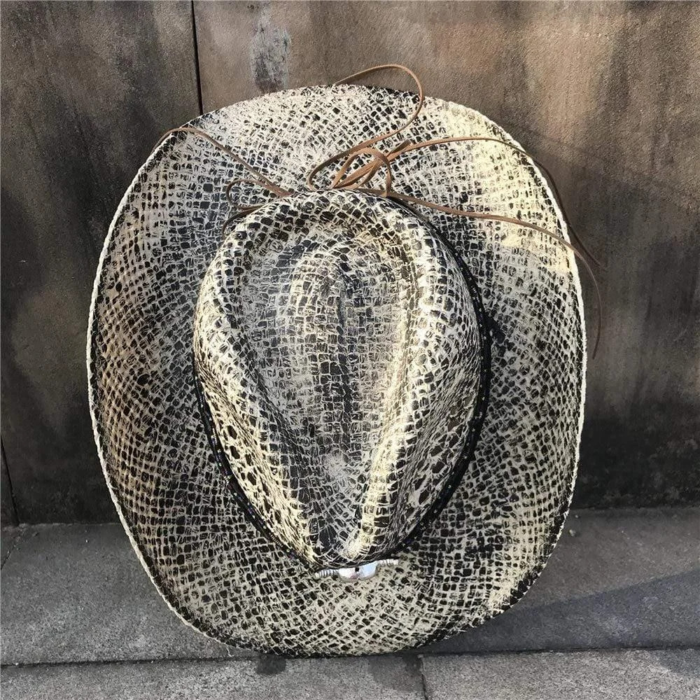 Mock-Snake Design Cowgirl Hat - Glova