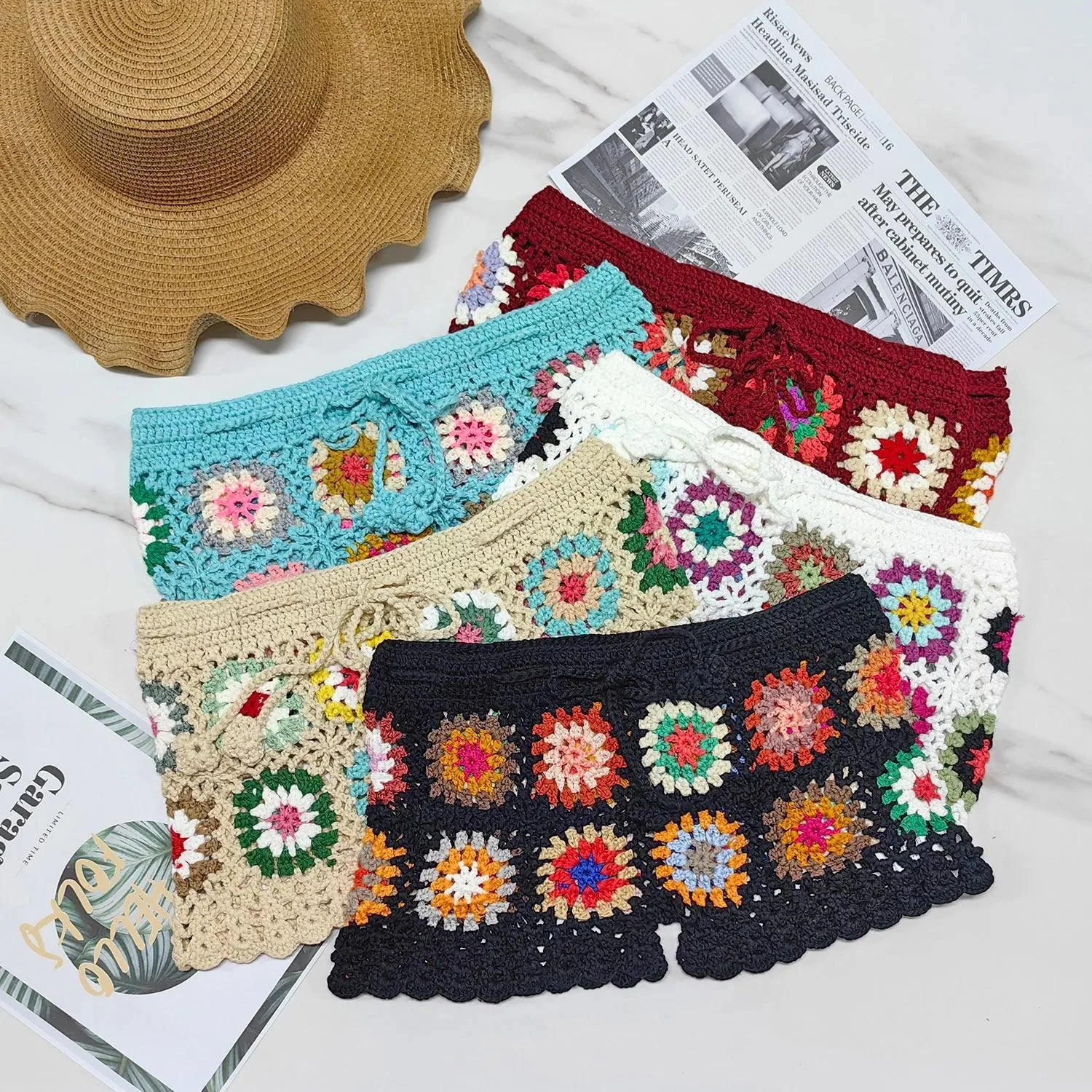 Momi Boho Crochet Shorts - Glova