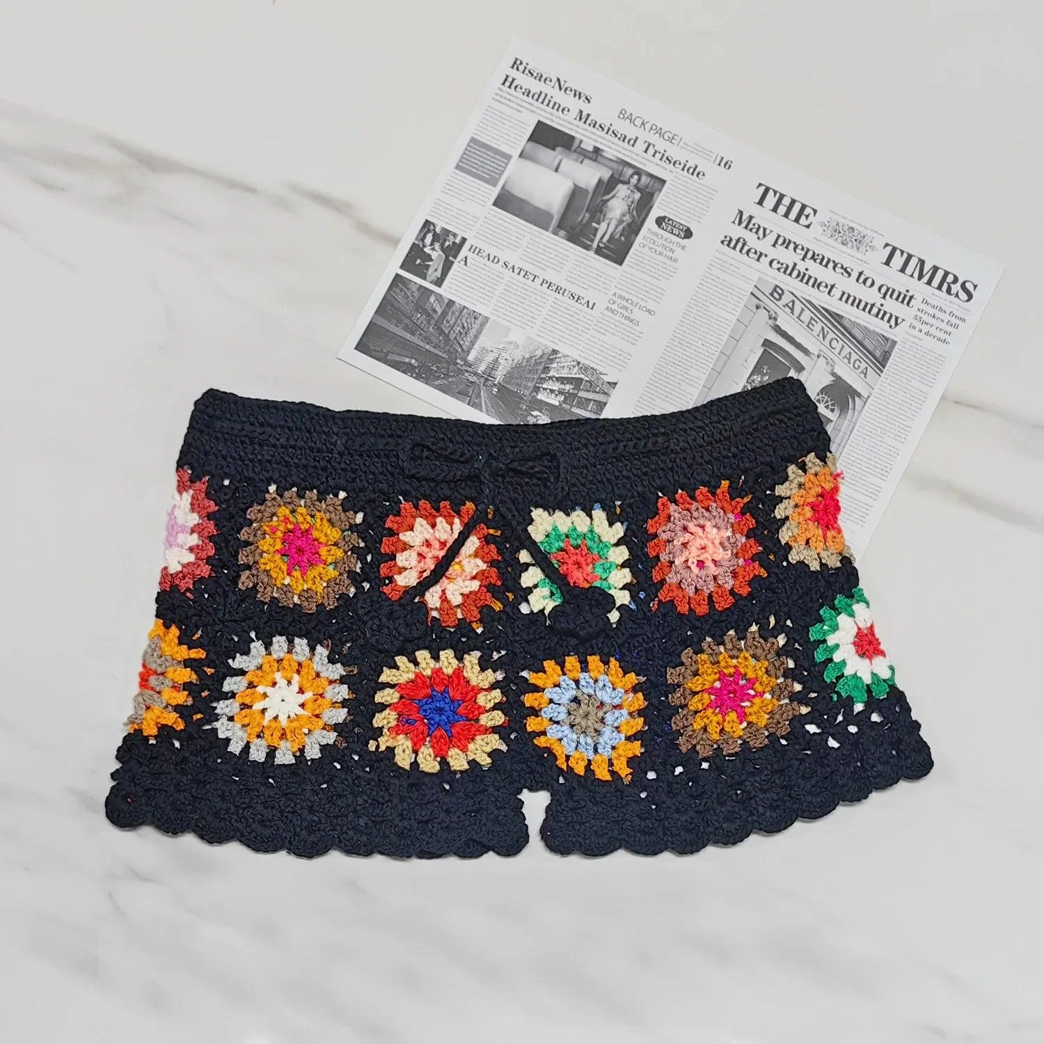 Momi Boho Crochet Shorts - Glova