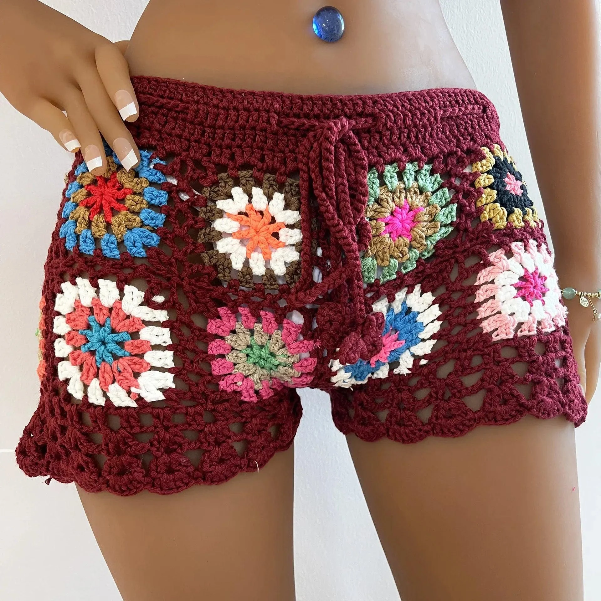 Momi Boho Crochet Shorts - Glova