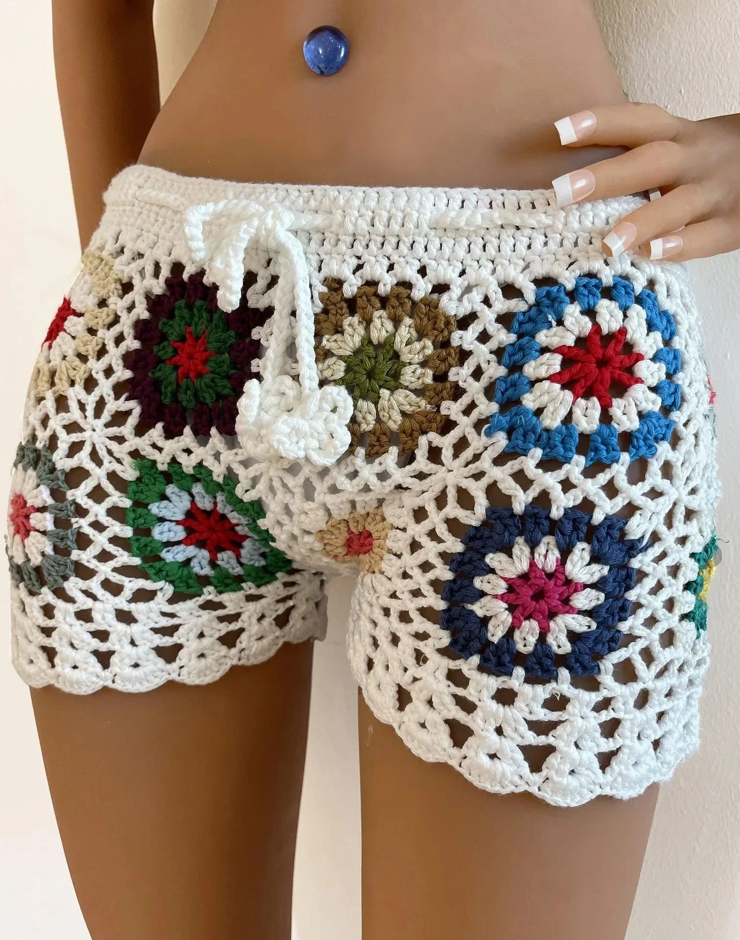 Momi Boho Crochet Shorts - Glova