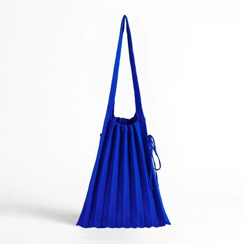 Mona Accordion Pleats Knit Shopper Bags - Glova