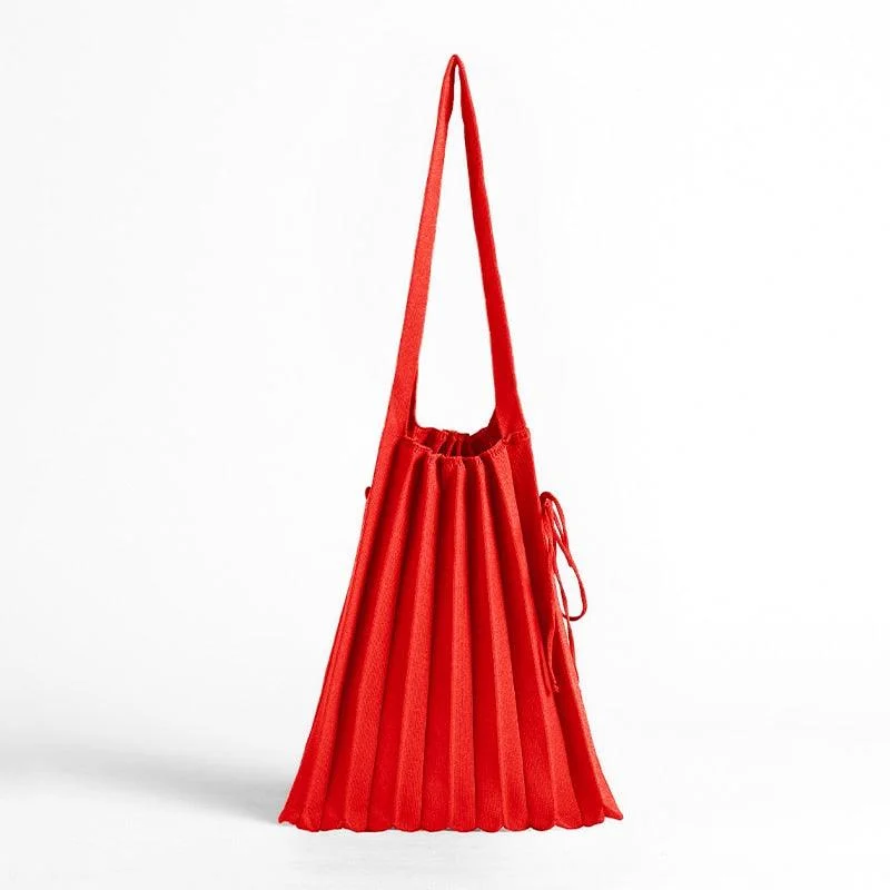 Mona Accordion Pleats Knit Shopper Bags - Glova