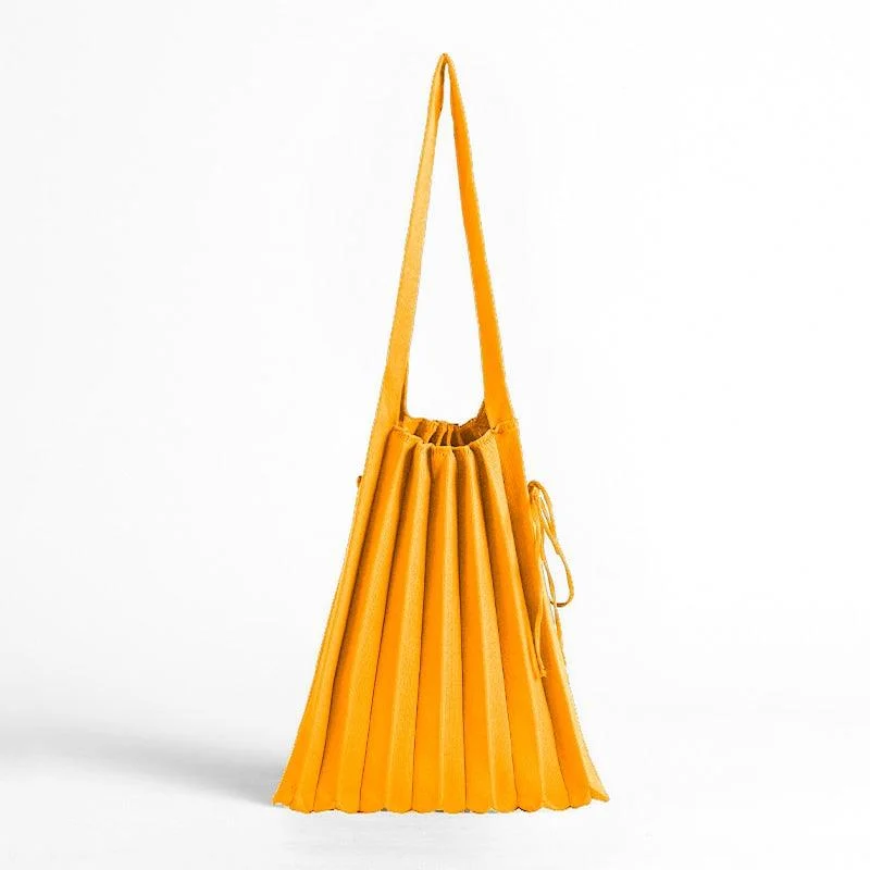 Mona Accordion Pleats Knit Shopper Bags - Glova