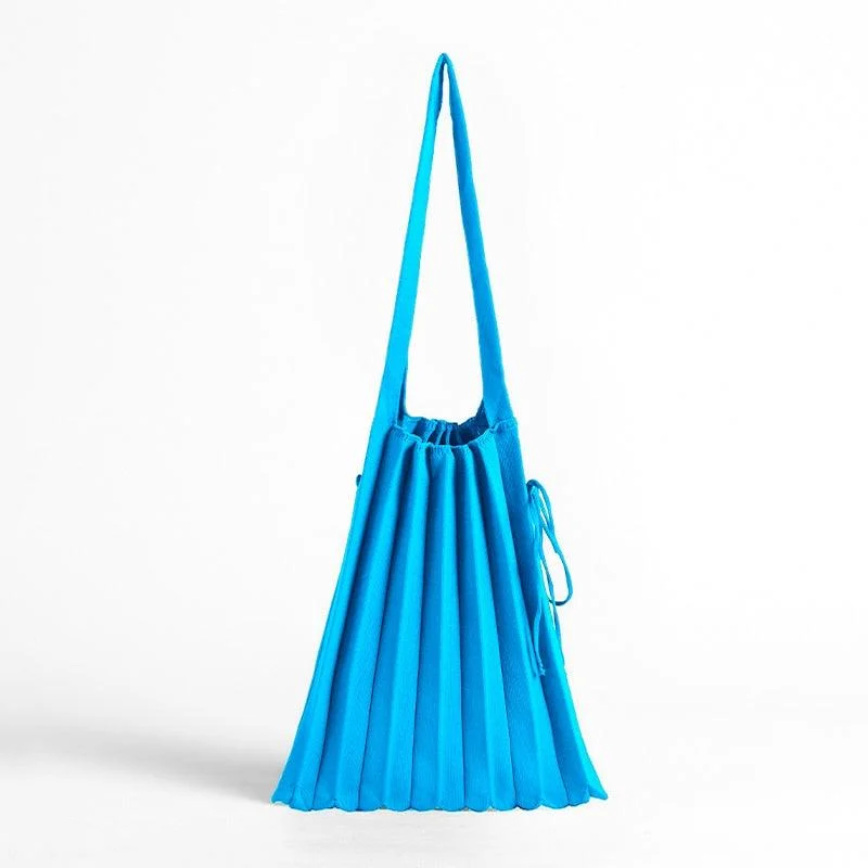 Mona Accordion Pleats Knit Shopper Bags - Glova