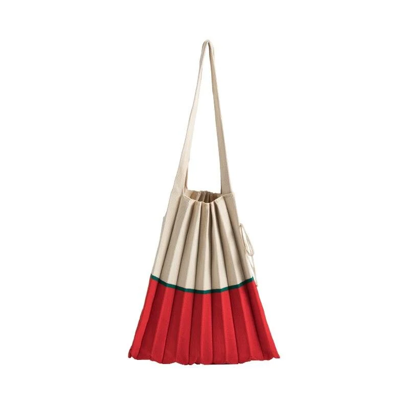 Mona Accordion Pleats Knit Shopper Bags - Glova