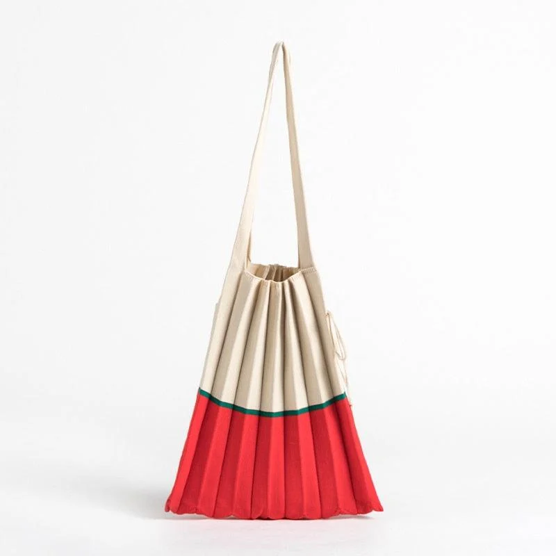 Mona Accordion Pleats Knit Shopper Bags - Glova