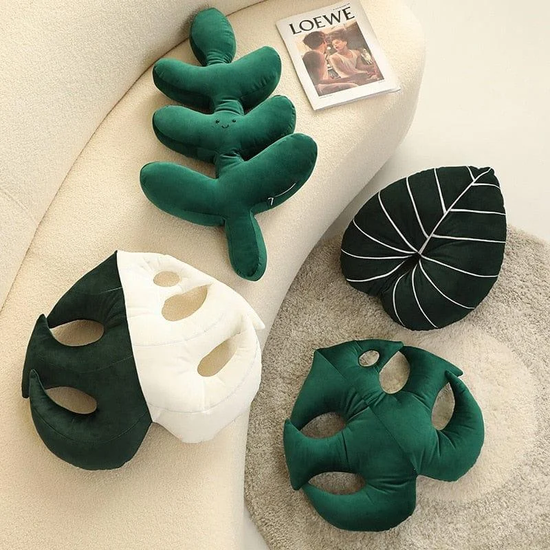 Monstera Leaf Plush Pillow - Glova