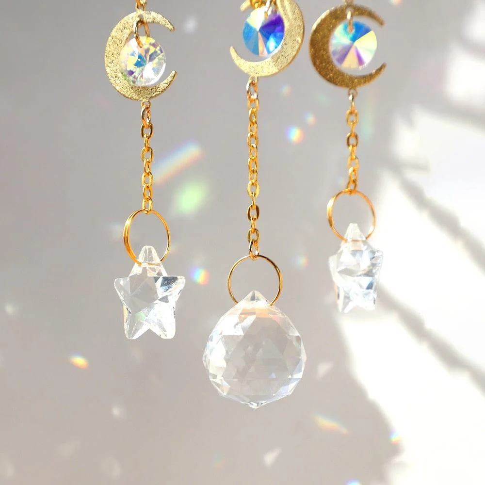 Moon Natural Crystal Suncatcher - Glova