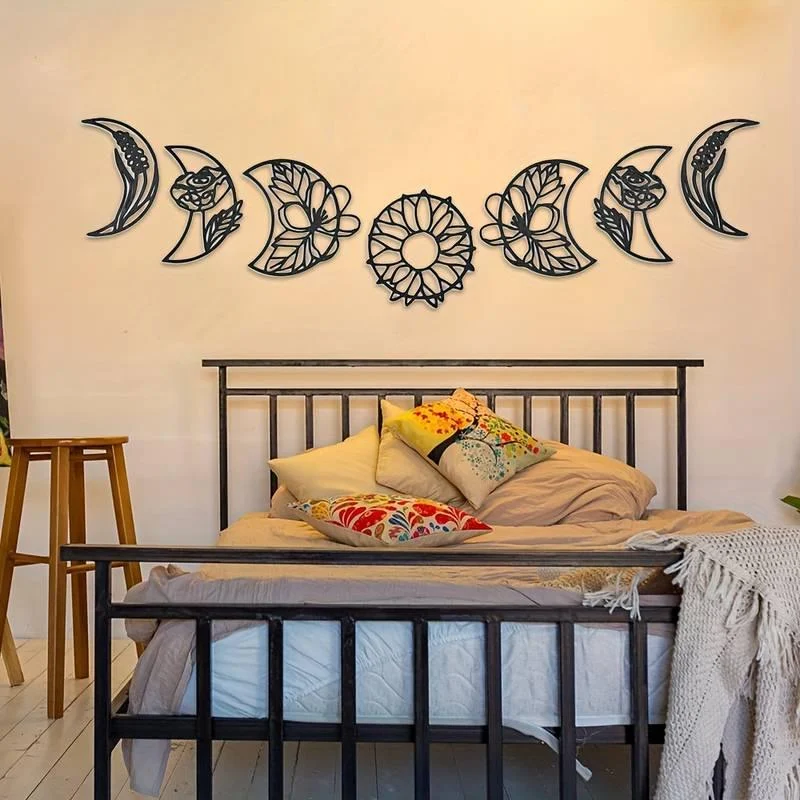 Moon Phase Boho Wall Decor 7pcs - Glova