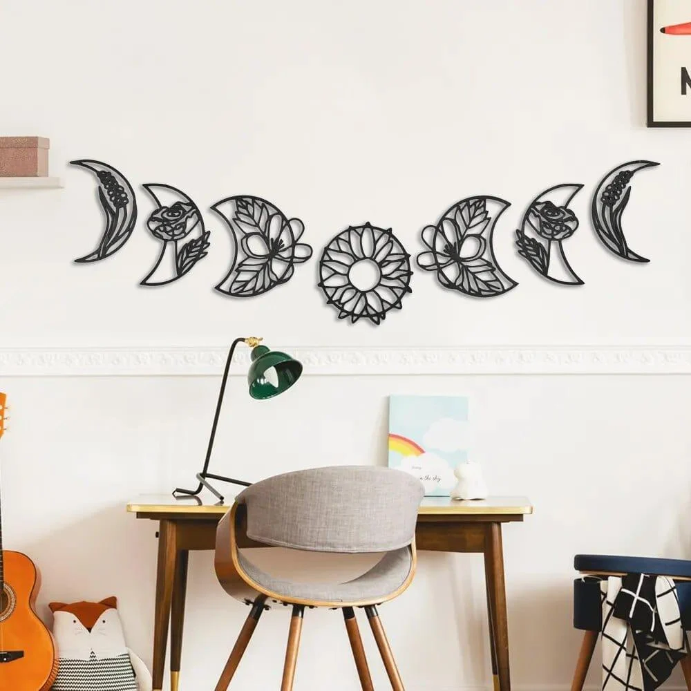 Moon Phase Boho Wall Decor 7pcs - Glova