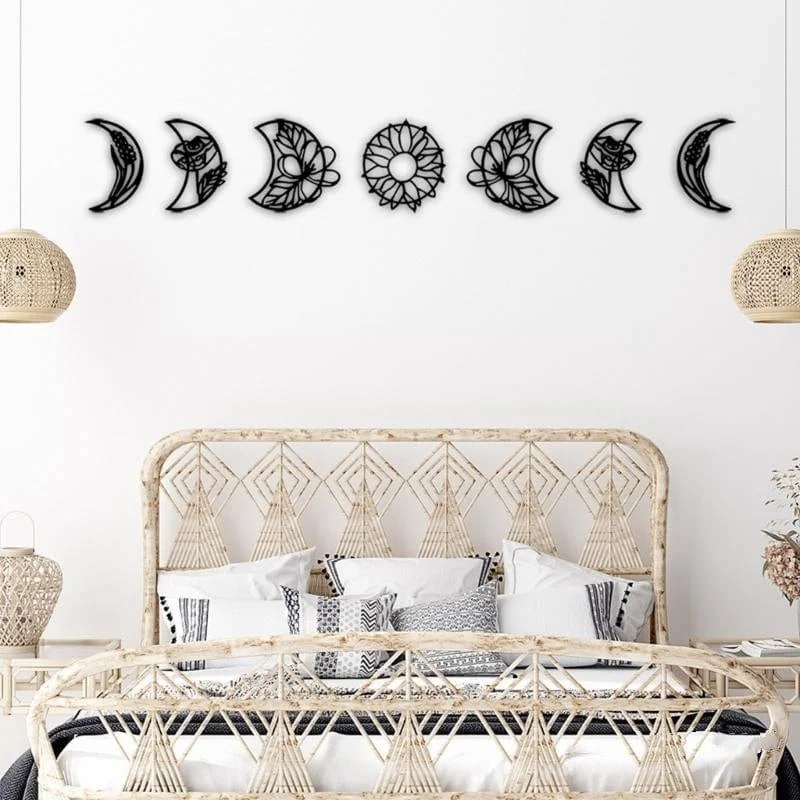 Moon Phase Boho Wall Decor 7pcs - Glova