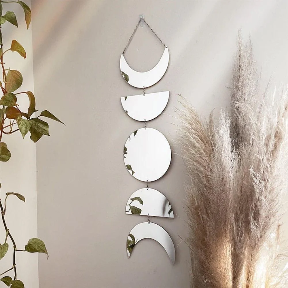 Moon Phase Mirror Wall Hanging - Glova