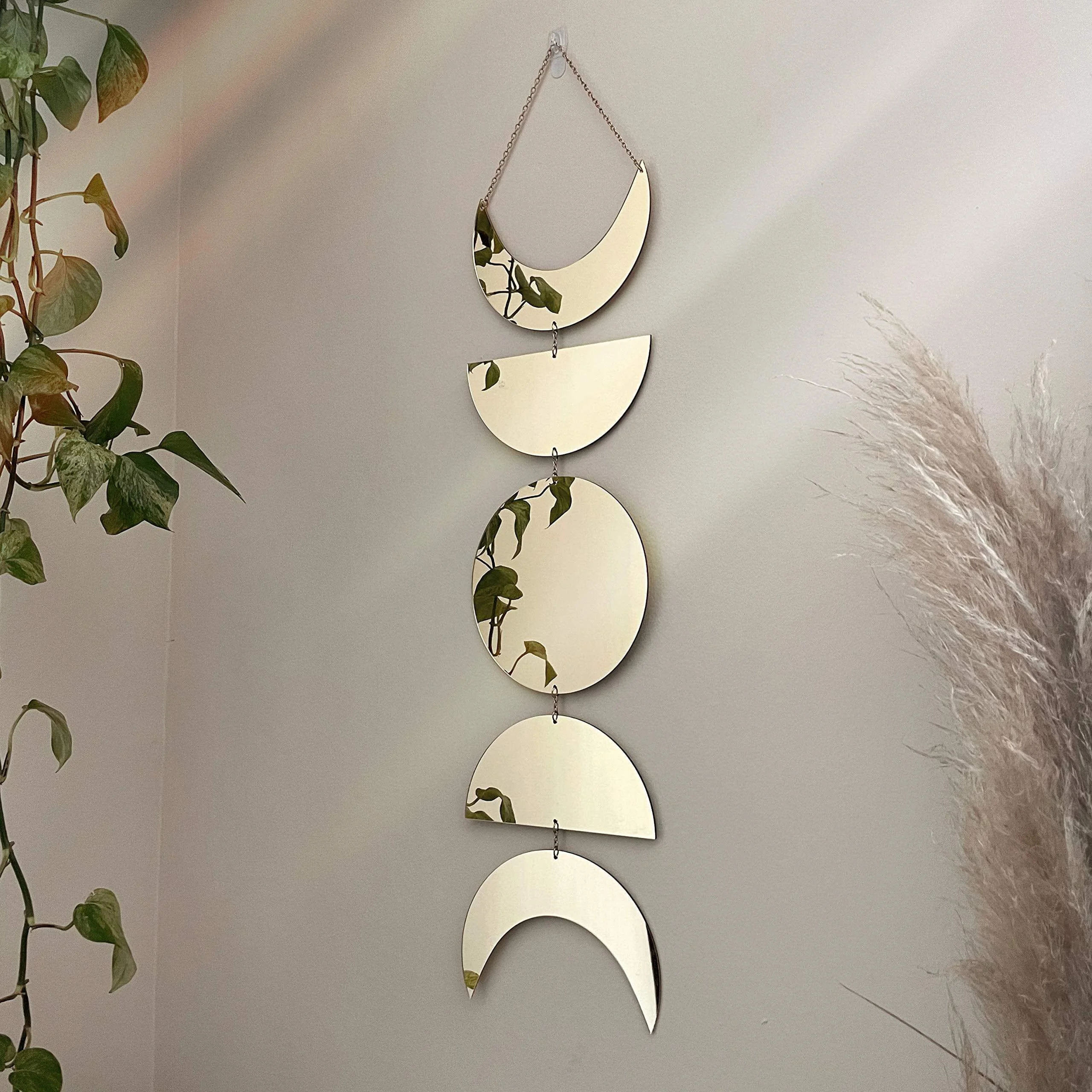 Moon Phase Mirror Wall Hanging - Glova