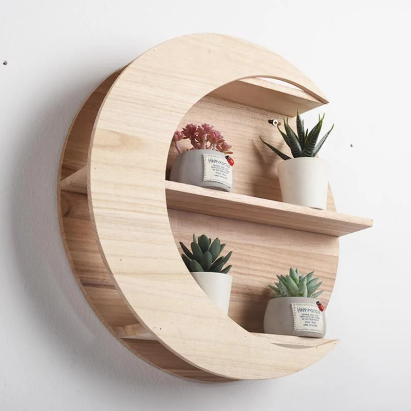 Moon Wooden Wall Shelf - Glova