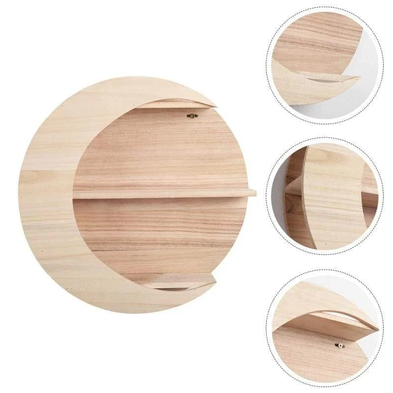 Moon Wooden Wall Shelf - Glova