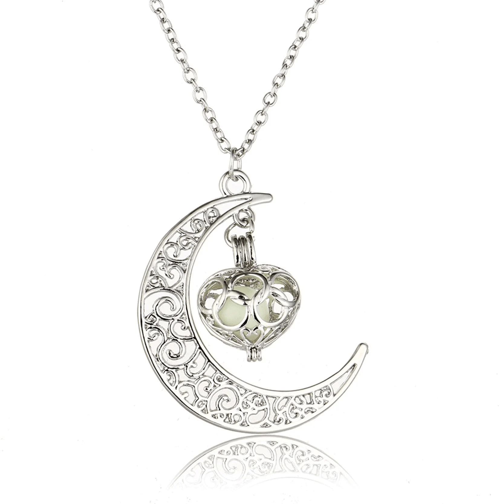 Moonlight Love Glow In The Dark Pendant Necklace - Glova