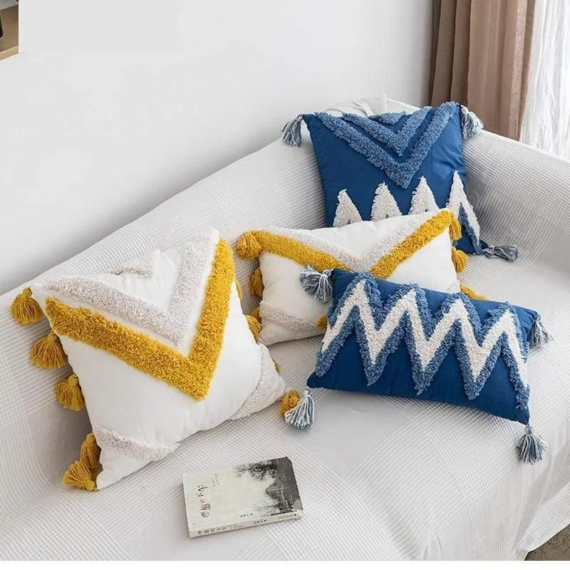 Moroccan Tassel Cushion Cover - Glova