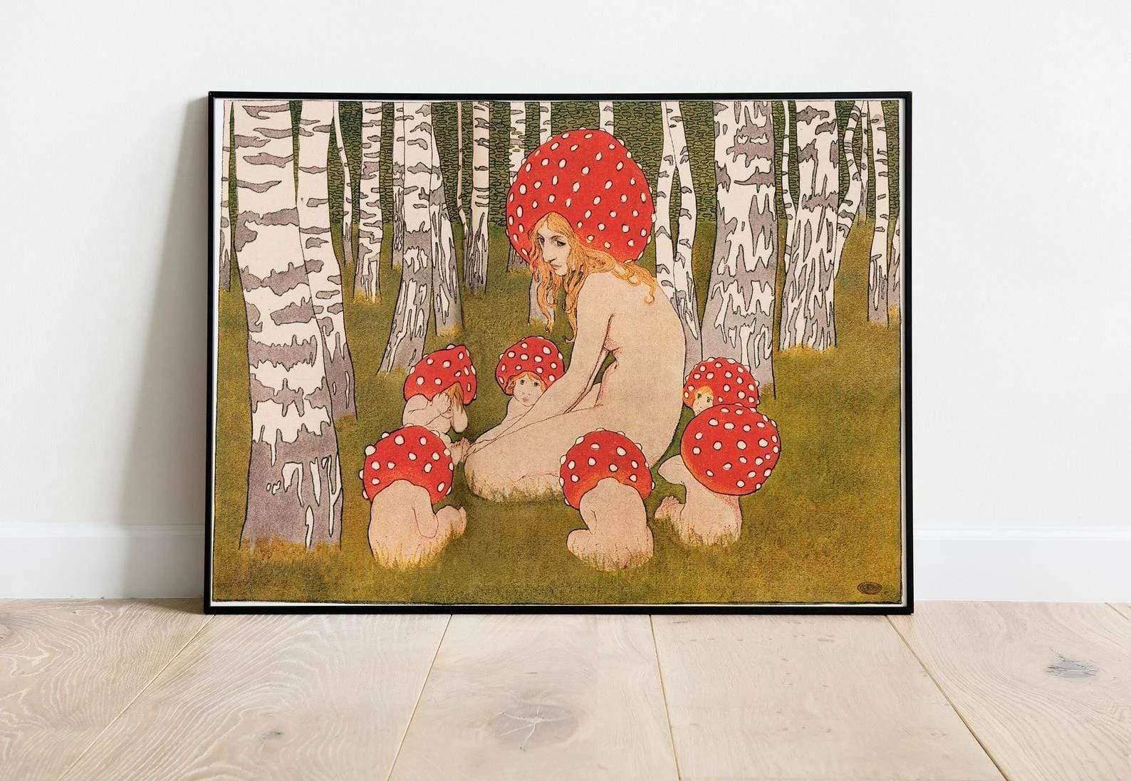 Mother Mushroom and her Kids Poster - Glova