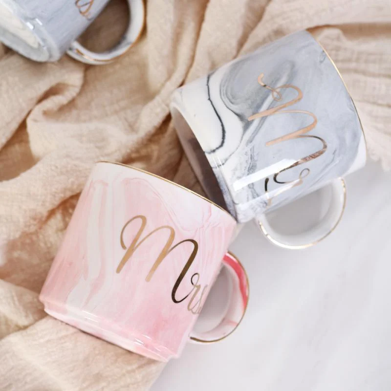 Mr and Mrs Marble Ceramic Mug - Glova