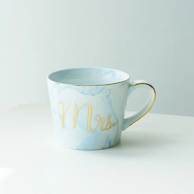 Mr and Mrs Marble Ceramic Mug - Glova