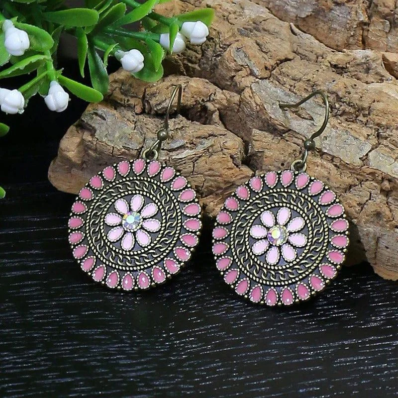 Multicolor Vintage Boho Tear Drop Earrings - Glova