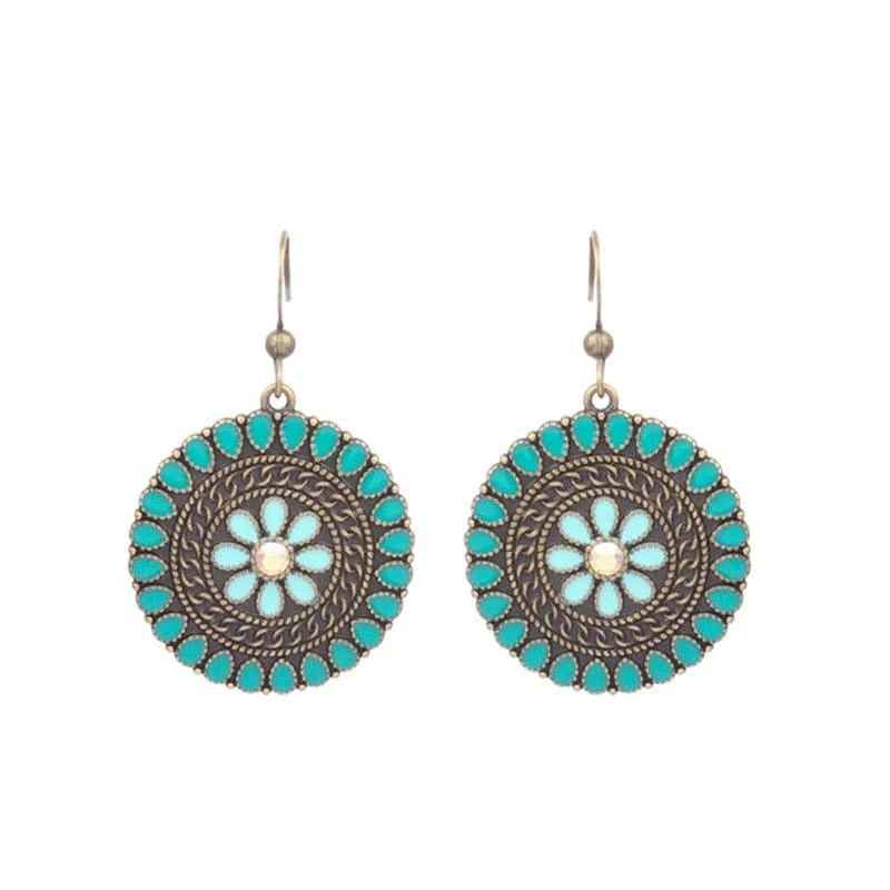 Multicolor Vintage Boho Tear Drop Earrings - Glova