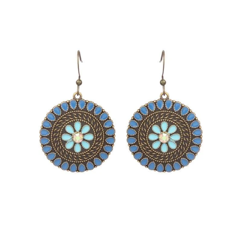 Multicolor Vintage Boho Tear Drop Earrings - Glova