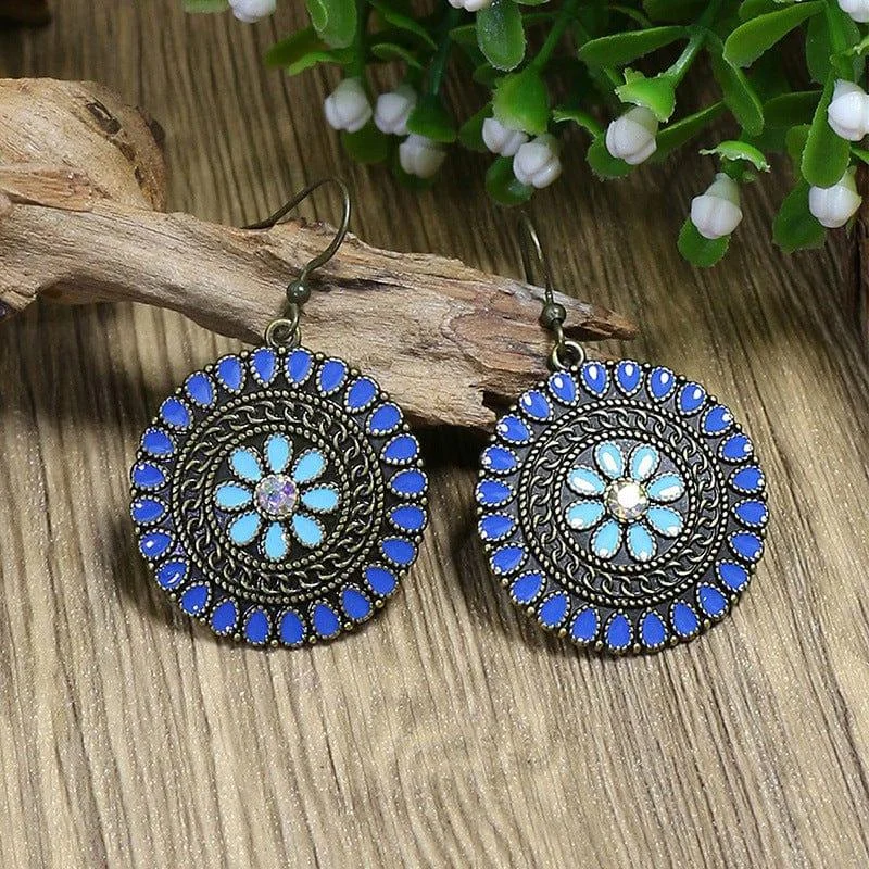 Multicolor Vintage Boho Tear Drop Earrings - Glova