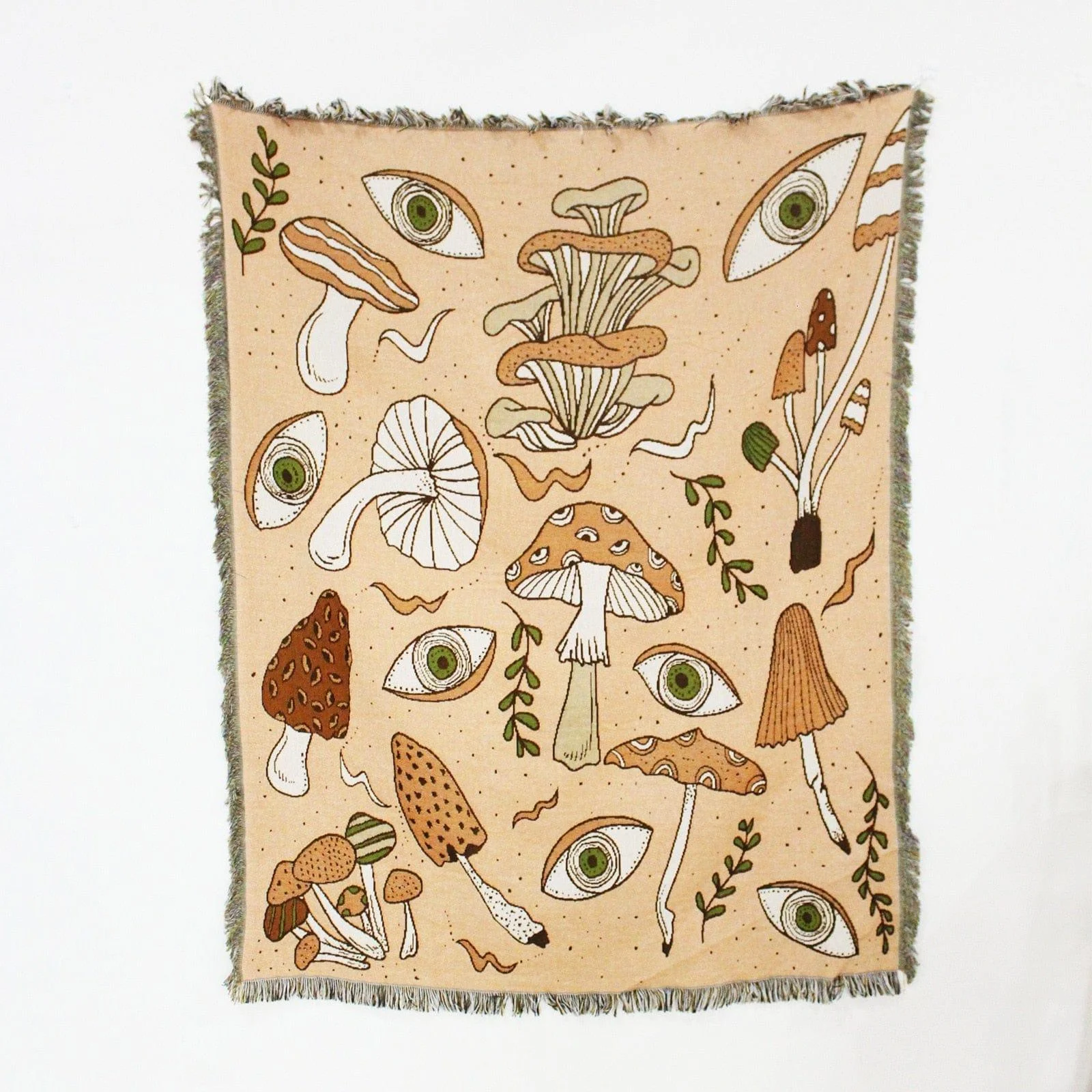 Mushroom and Mystic Eye Throw Blanket - Glova