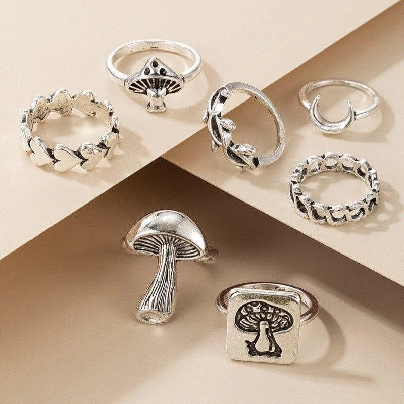 Mushroom Ring Set 7pcs - Glova