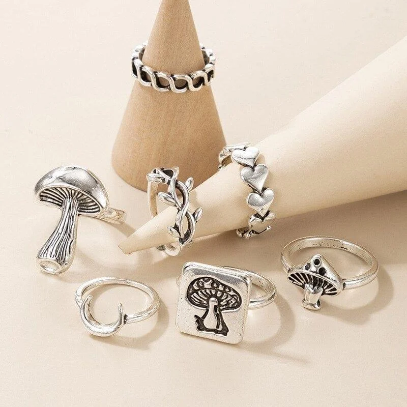 Mushroom Ring Set 7pcs - Glova