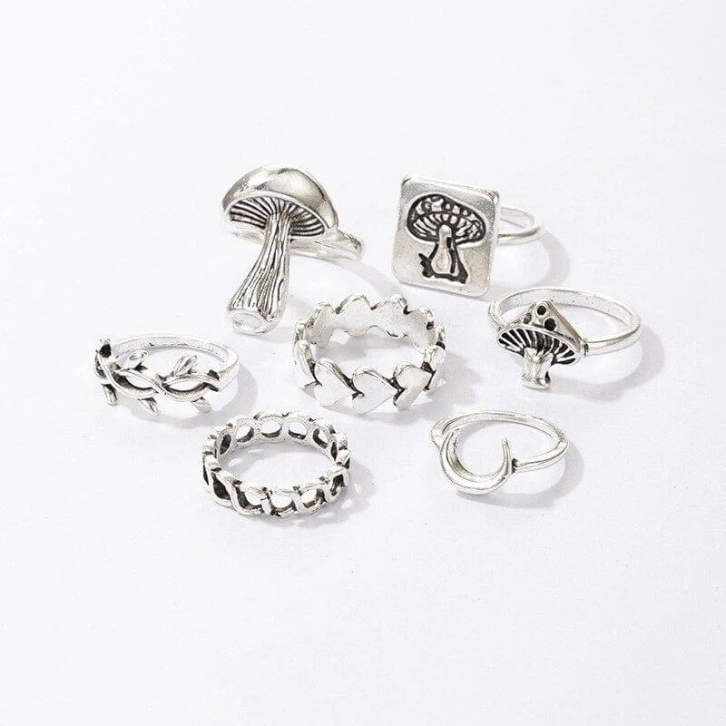 Mushroom Ring Set 7pcs - Glova