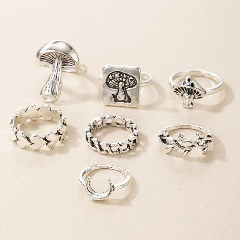 Mushroom Ring Set 7pcs - Glova