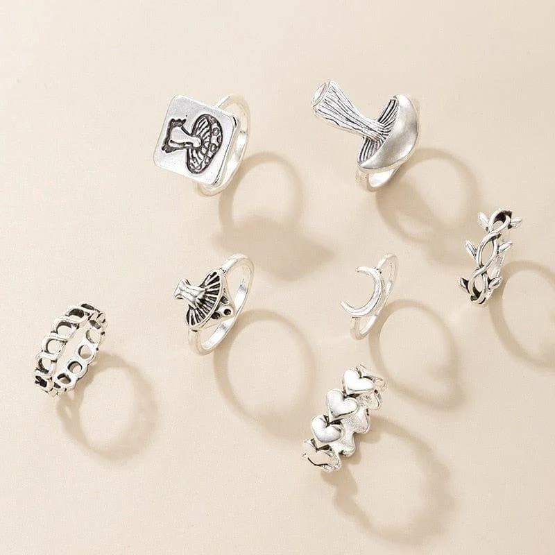 Mushroom Ring Set 7pcs - Glova