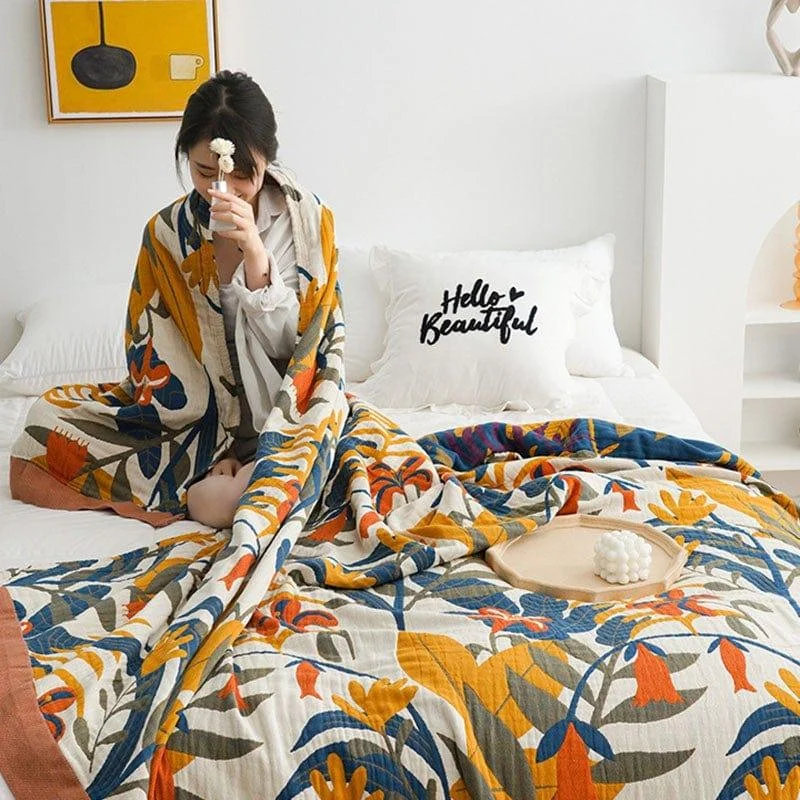 Myla Floral Bedspread Blanket - Glova