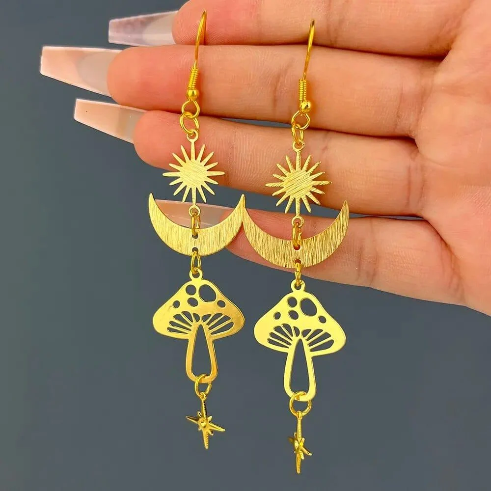 Mystical Mushroom Drop Earrings - Glova