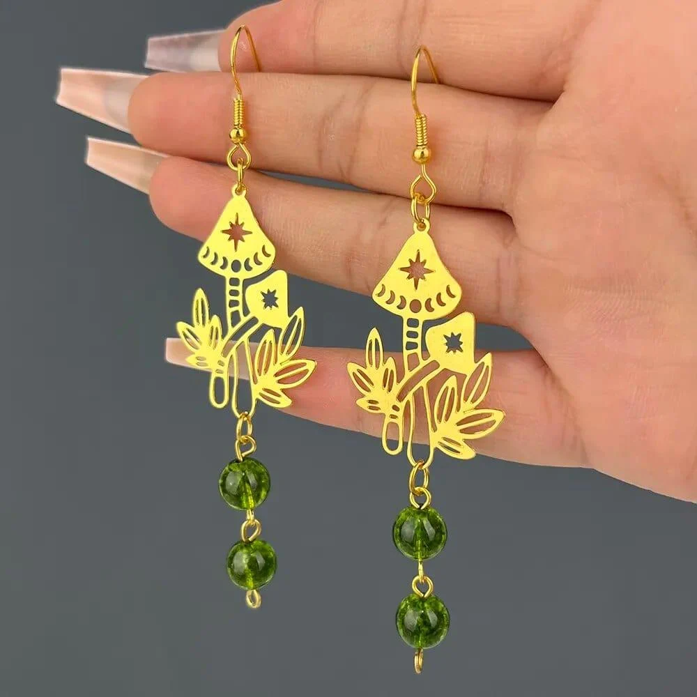 Mystical Mushroom Drop Earrings - Glova