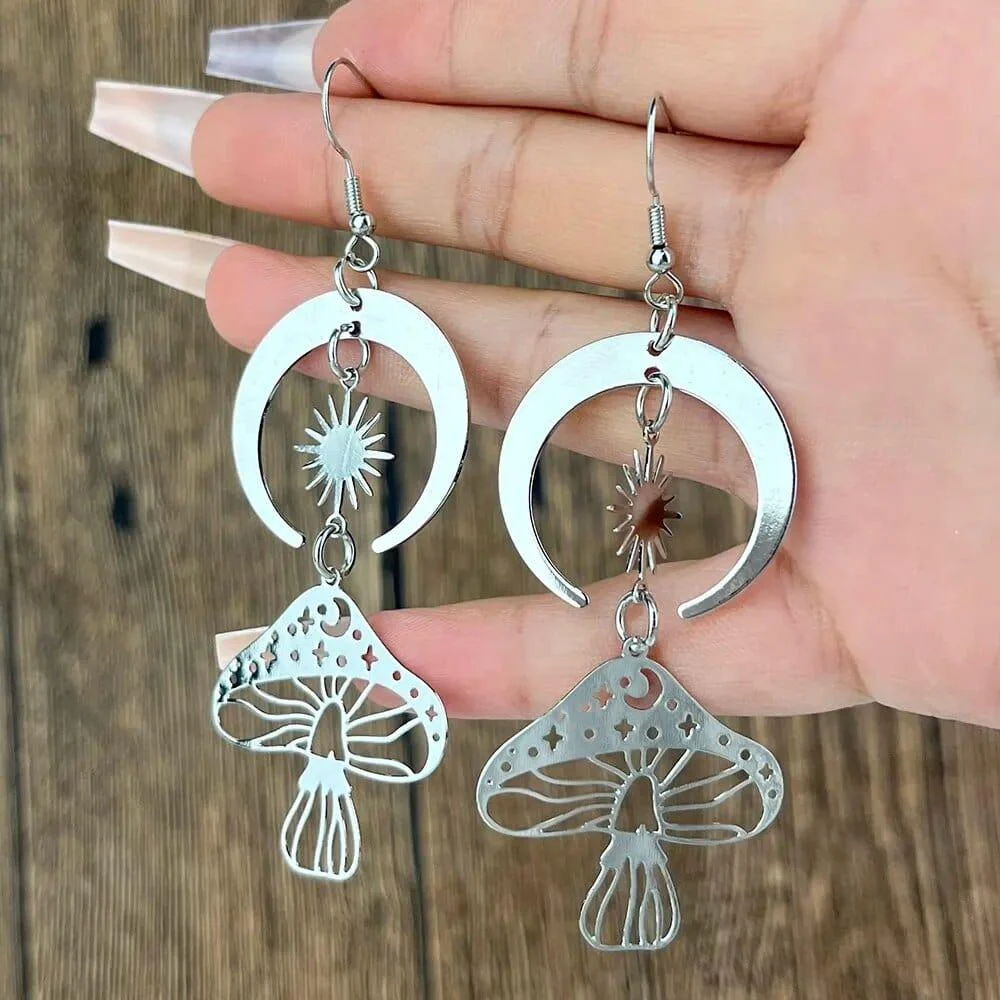 Mystical Mushroom Drop Earrings - Glova