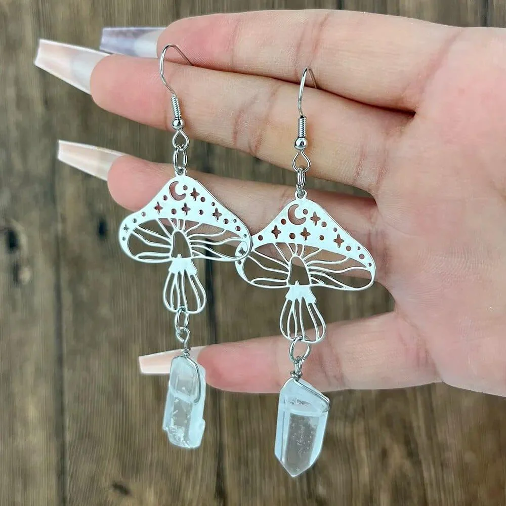 Mystical Mushroom Drop Earrings - Glova