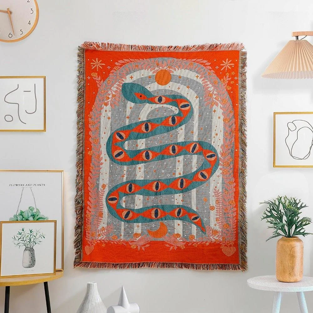 Mystical Snake Throw Blanket - Glova