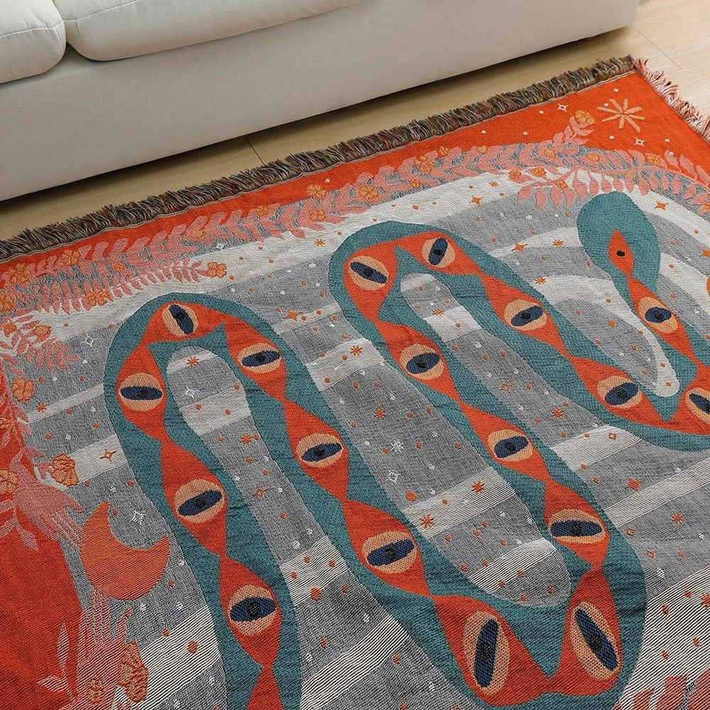 Mystical Snake Throw Blanket - Glova