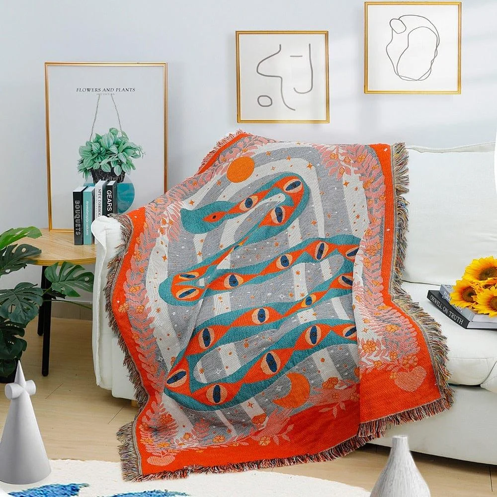 Mystical Snake Throw Blanket - Glova