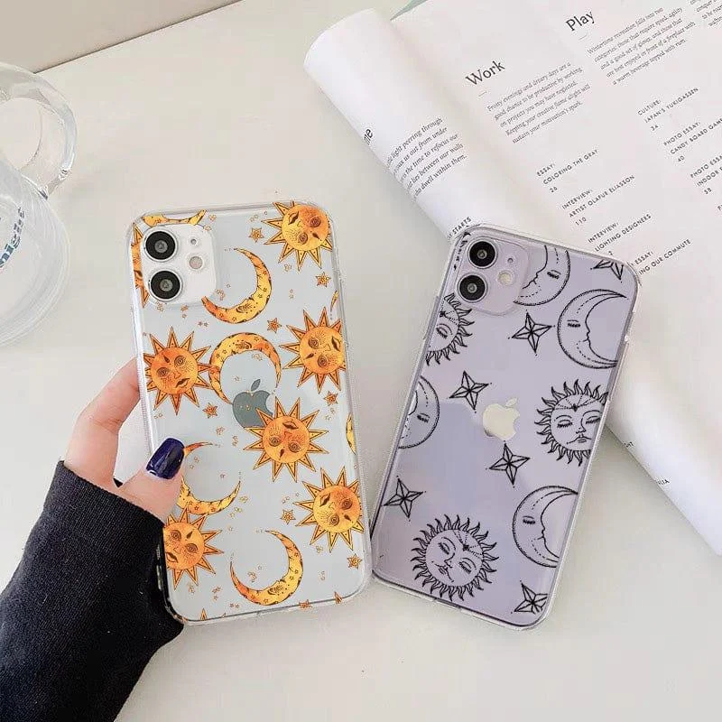 Mystical Sun And Moon Face Phone Case - Glova