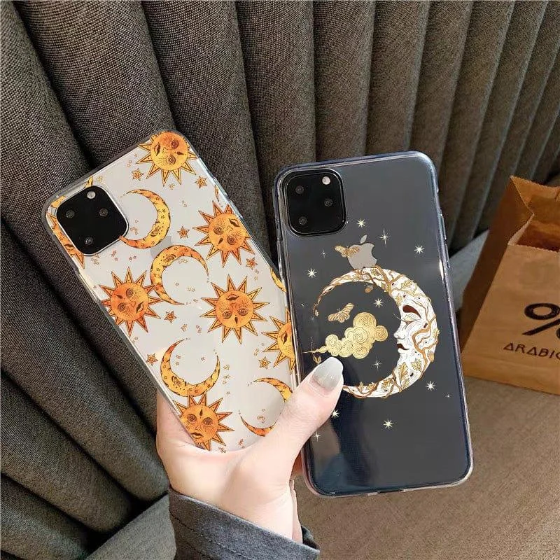 Mystical Sun And Moon Face Phone Case - Glova